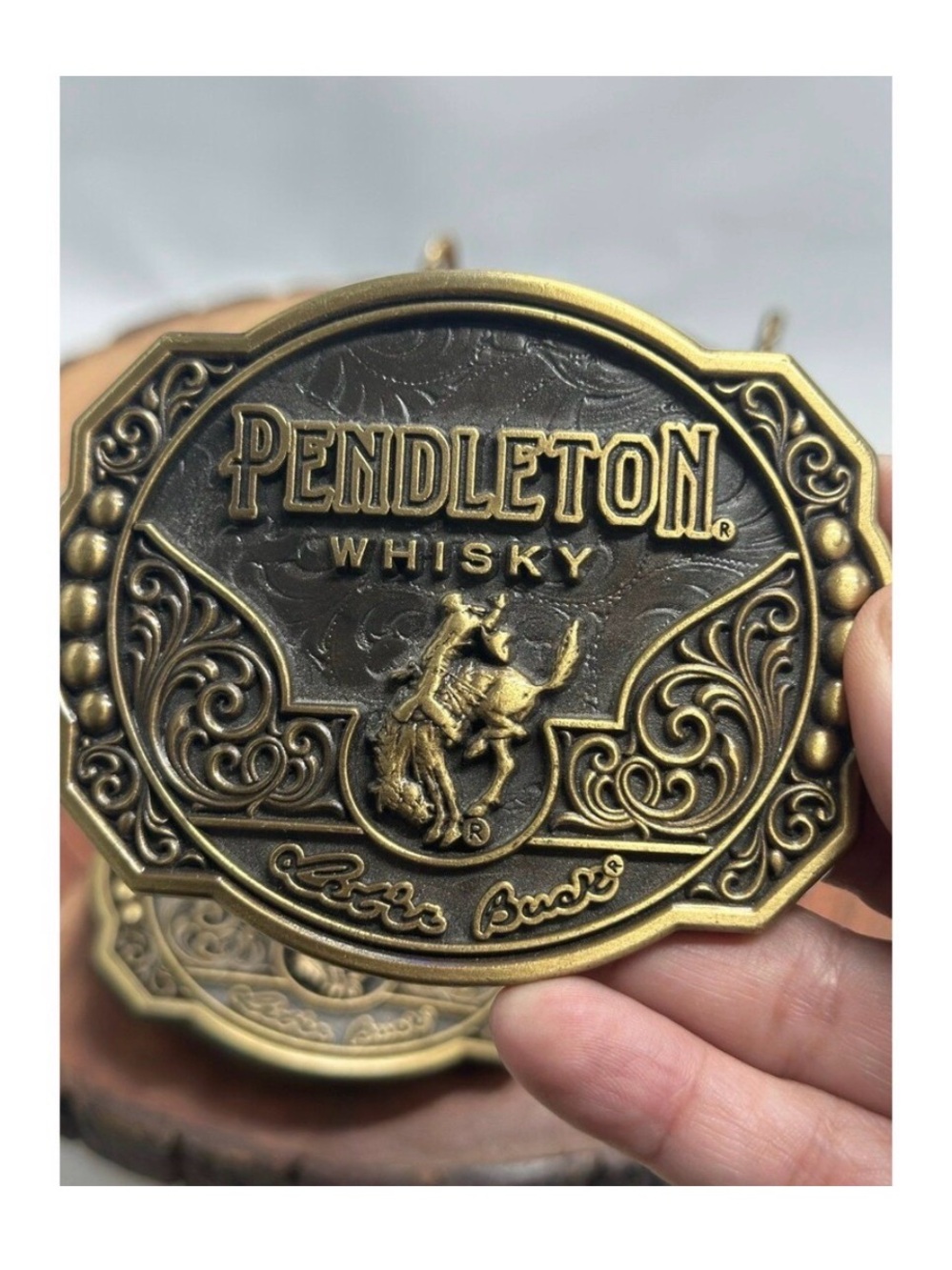 Montana Silversmiths Pendleton Whisky Brass-Tone Western Belt Buckle
